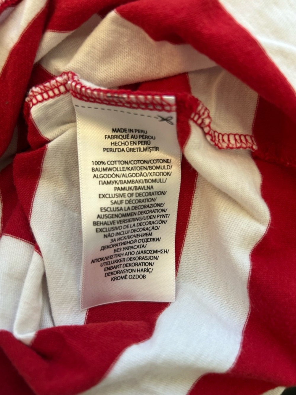 Ralph Lauren V-Neck Red & White Striped Short Sleeve Tee Size S - Picture 8 of 9